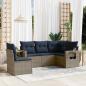 Preview: ARDEBO.de - 5-teiliges Gartensofa-Set mit Kissen, grau, Polyrattan