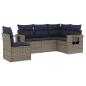 Preview: 5-teiliges Gartensofa-Set mit Kissen, grau, Polyrattan