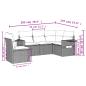 Preview: 5-teiliges Gartensofa-Set mit Kissen, grau, Polyrattan