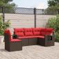 Preview: ARDEBO.de - 5-teiliges Gartensofa-Set mit Kissen, braun, Polyrattan