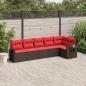 Preview: ARDEBO.de - 6-teiliges Gartensofa-Set mit Kissen, braun, Polyrattan