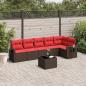 Preview: ARDEBO.de - 7-teiliges Gartensofa-Set mit Kissen, braun, Polyrattan