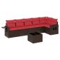 Preview: 7-teiliges Gartensofa-Set mit Kissen, braun, Polyrattan