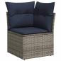 Preview: 7-teiliges Gartensofa-Set mit Kissen, grau, Polyrattan