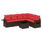 Preview: 7-teiliges Gartensofa-Set mit Kissen, braun, Polyrattan