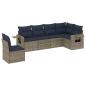 Preview: ARDEBO.de - 6-teiliges Gartensofa-Set mit Kissen, grau, Polyrattan