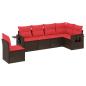 Preview: 6-teiliges Gartensofa-Set mit Kissen, braun, Polyrattan