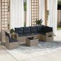 Preview: ARDEBO.de - 7-teiliges Gartensofa-Set mit Kissen, grau, Polyrattan