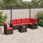 Preview: ARDEBO.de - 7-teiliges Gartensofa-Set mit Kissen, braun, Polyrattan