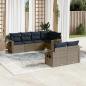 Preview: ARDEBO.de - 7-teiliges Gartensofa-Set mit Kissen, grau, Polyrattan