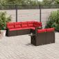 Preview: ARDEBO.de - 7-teiliges Gartensofa-Set mit Kissen, braun, Polyrattan