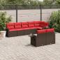 Preview: ARDEBO.de - 8-teiliges Gartensofa-Set mit Kissen, braun, Polyrattan