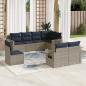 Preview: ARDEBO.de - 8-teiliges Gartensofa-Set mit Kissen, grau, Polyrattan