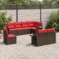 Preview: ARDEBO.de - 8-teiliges Gartensofa-Set mit Kissen, braun, Polyrattan