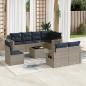 Preview: ARDEBO.de - 9-teiliges Gartensofa-Set mit Kissen, grau, Polyrattan