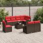 Preview: ARDEBO.de - 9-teiliges Gartensofa-Set mit Kissen, braun, Polyrattan