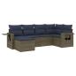 Preview: 6-teiliges Gartensofa-Set mit Kissen, grau, Polyrattan