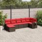 Preview: ARDEBO.de - 7-teiliges Gartensofa-Set mit Kissen, braun, Polyrattan