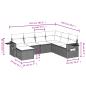 Preview: 7-teiliges Gartensofa-Set mit Kissen, schwarzes Polyrattan