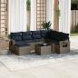 Preview: ARDEBO.de - 8-teiliges Gartensofa-Set mit Kissen, grau, Polyrattan