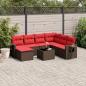 Preview: ARDEBO.de - 8-teiliges Gartensofa-Set mit Kissen, braun, Polyrattan