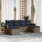 Preview: ARDEBO.de - 6-teiliges Gartensofa-Set mit Kissen, grau, Polyrattan