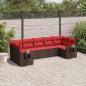Preview: ARDEBO.de - 7-teiliges Gartensofa-Set mit Kissen, braun, Polyrattan