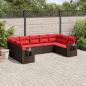 Preview: ARDEBO.de - 9-teiliges Gartensofa-Set mit Kissen, braun, Polyrattan