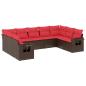 Preview: 9-teiliges Gartensofa-Set mit Kissen, braun, Polyrattan