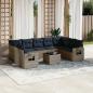 Preview: ARDEBO.de - 10-teiliges Gartensofa-Set mit Kissen, grau, Polyrattan