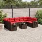 Preview: ARDEBO.de - 10-teiliges Gartensofa-Set mit Kissen, braun, Polyrattan