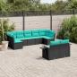 Preview: ARDEBO.de - 9-teiliges Gartensofa-Set mit Kissen, schwarzes Polyrattan