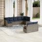 Preview: ARDEBO.de - 9-teiliges Gartensofa-Set mit Kissen, grau, Polyrattan