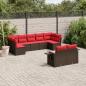 Preview: ARDEBO.de - 9-teiliges Gartensofa-Set mit Kissen, braun, Polyrattan
