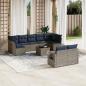 Preview: ARDEBO.de - 10-teiliges Gartensofa-Set mit Kissen, grau, Polyrattan