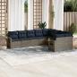 Preview: ARDEBO.de - 9-teiliges Gartensofa-Set mit Kissen, grau, Polyrattan