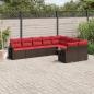 Preview: ARDEBO.de - 9-teiliges Gartensofa-Set mit Kissen, braun, Polyrattan