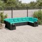 Preview: ARDEBO.de - 10-teiliges Gartensofa-Set mit Kissen, schwarzes Polyrattan