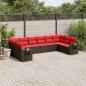 Preview: ARDEBO.de - 10-teiliges Gartensofa-Set mit Kissen, braun, Polyrattan