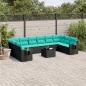 Preview: ARDEBO.de - 11-teiliges Gartensofa-Set mit Kissen, schwarzes Polyrattan