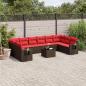 Preview: ARDEBO.de - 11-teiliges Gartensofa-Set mit Kissen, braun, Polyrattan