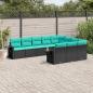 Preview: ARDEBO.de - 10-teiliges Gartensofa-Set mit Kissen, schwarzes Polyrattan