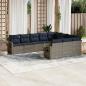 Preview: ARDEBO.de - 10-teiliges Gartensofa-Set mit Kissen, grau, Polyrattan