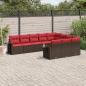 Preview: ARDEBO.de - 10-teiliges Gartensofa-Set mit Kissen, braun, Polyrattan