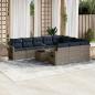 Preview: ARDEBO.de - 11-teiliges Gartensofa-Set mit Kissen, grau, Polyrattan