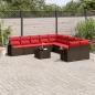 Preview: ARDEBO.de - 11-teiliges Gartensofa-Set mit Kissen, braun, Polyrattan