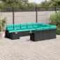 Preview: ARDEBO.de - 11-teiliges Gartensofa-Set mit Kissen, schwarzes Polyrattan