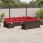 Preview: ARDEBO.de - 11-teiliges Gartensofa-Set mit Kissen, braun, Polyrattan