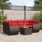 Preview: ARDEBO.de - 7-teiliges Gartensofa-Set mit Kissen, braun, Polyrattan