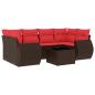 Preview: 7-teiliges Gartensofa-Set mit Kissen, braun, Polyrattan